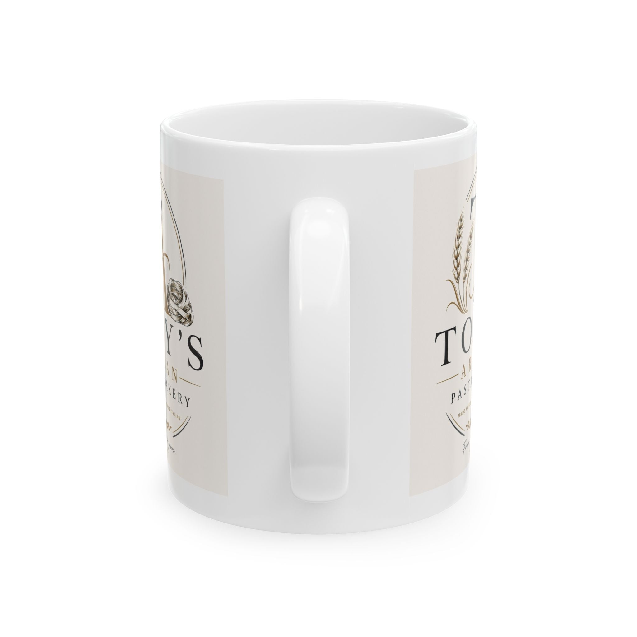 Bakery Logo Ceramic Mug - "Tony's Pastry" Vintage Coffee Cup (11oz/15oz)